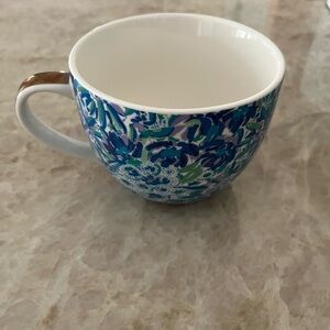 Lilly Pulitzer Floral Blue and White Ceramic Mug